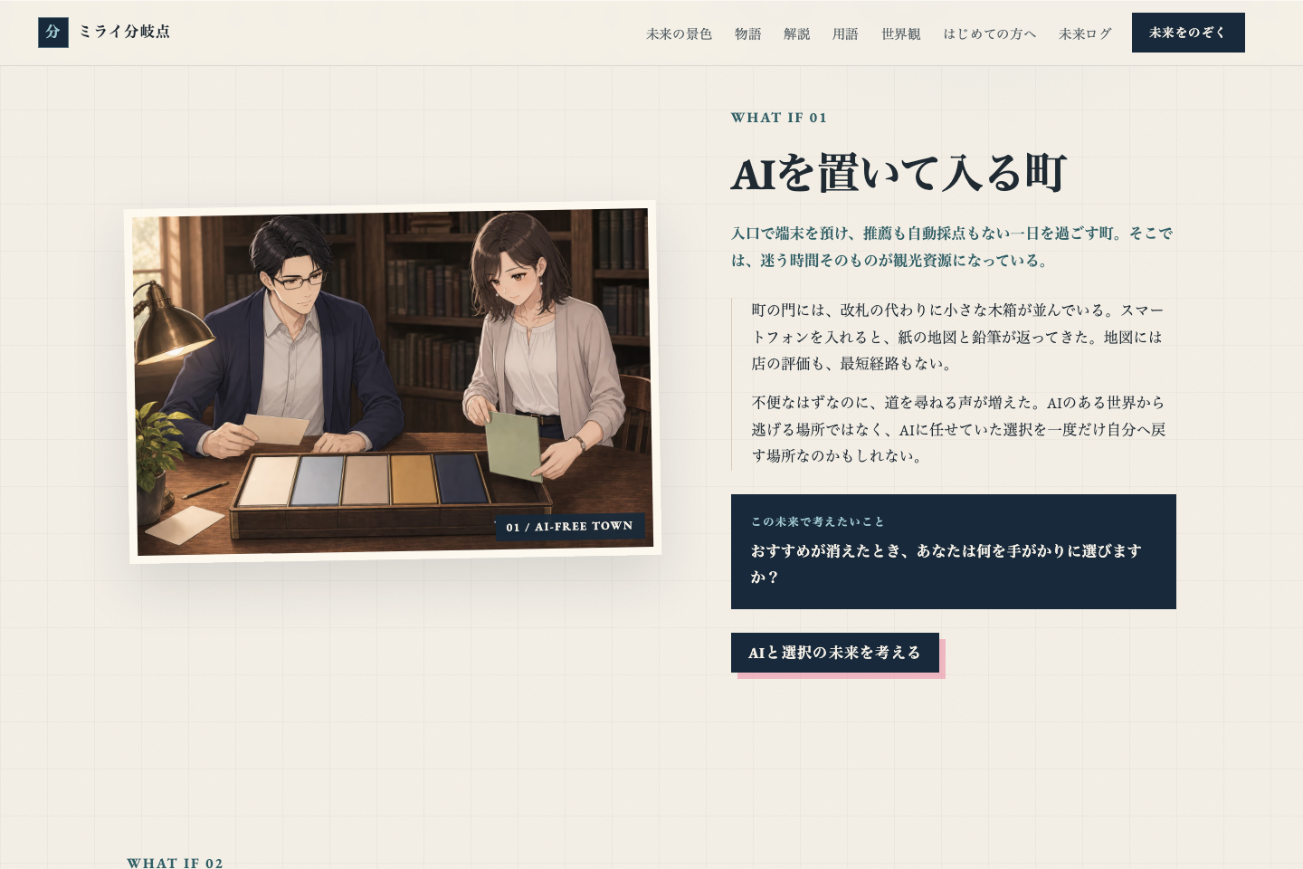 Mirai：本文の約3倍ある章見出しを見直したい。修正前の実画面
